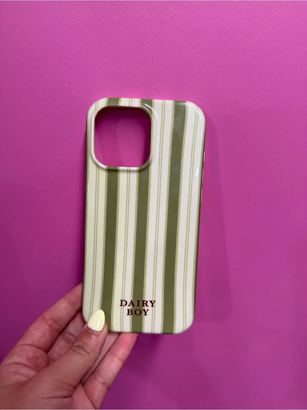 Dairy boy farm friends phone case green striped